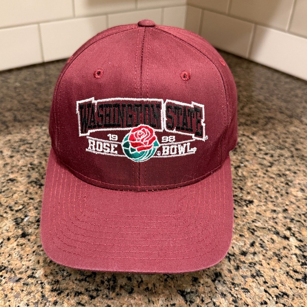Vtg Washington State 1998 Rose Bowl Yupoong Snapback Hat Men's OSFA‎ Maroon